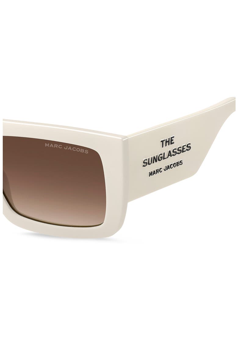 53mm Gradient Rectangular Sunglasses, Alternate, color, IVORY/ BROWN SF