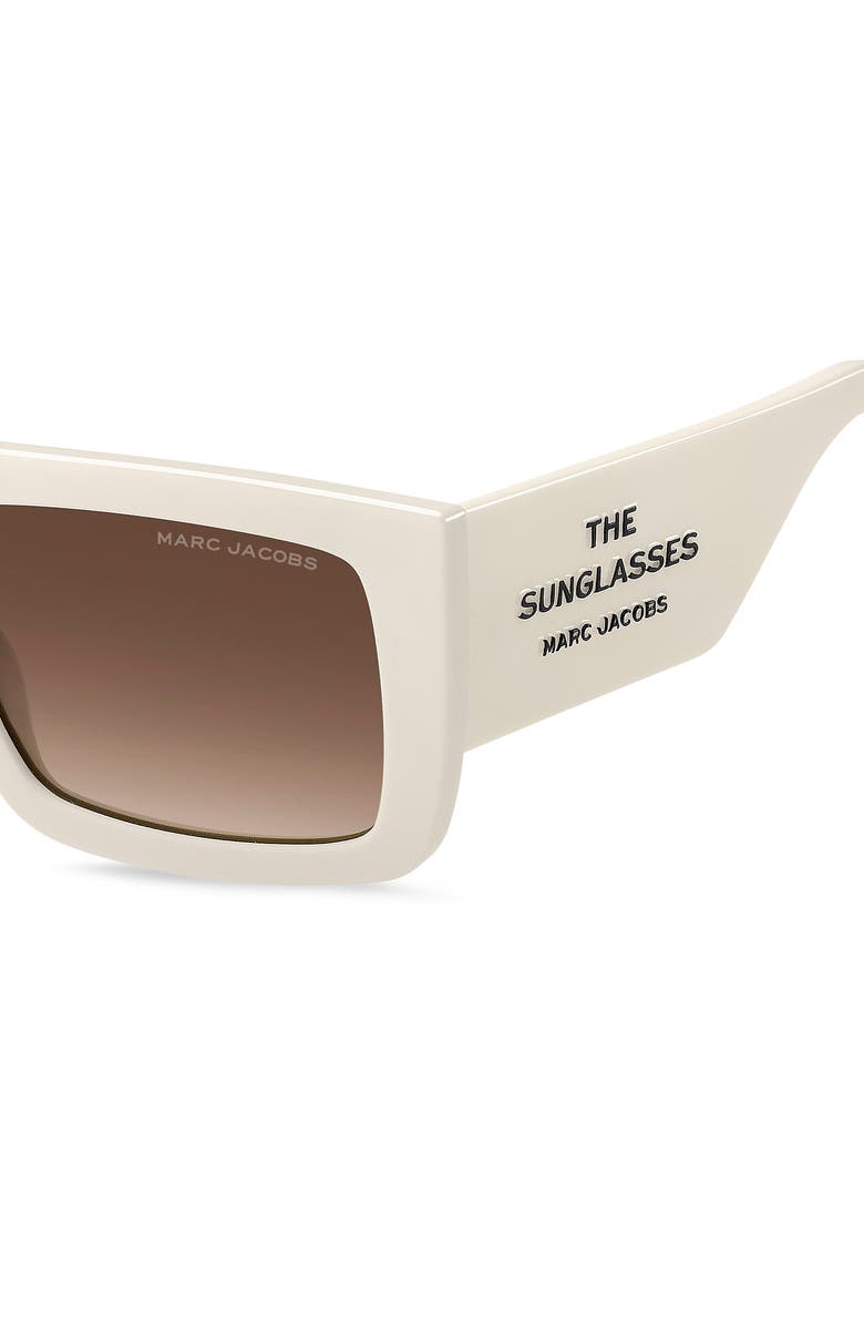 Marc Jacobs 53mm Gradient Rectangular Sunglasses, Alternate, color, Ivory/ Brown Sf