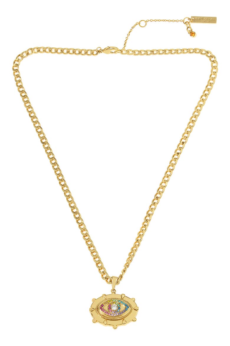 Evil Eye Pendant Necklace, Main, color, GOLD MULTI