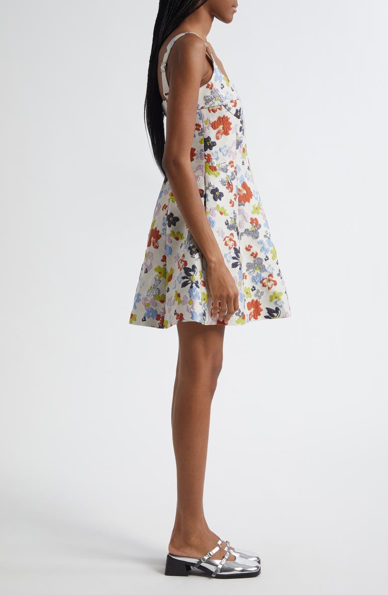 Stine Goya Metallic Floral Jacquard Minidress, Alternate, color, Skyfall Flowers