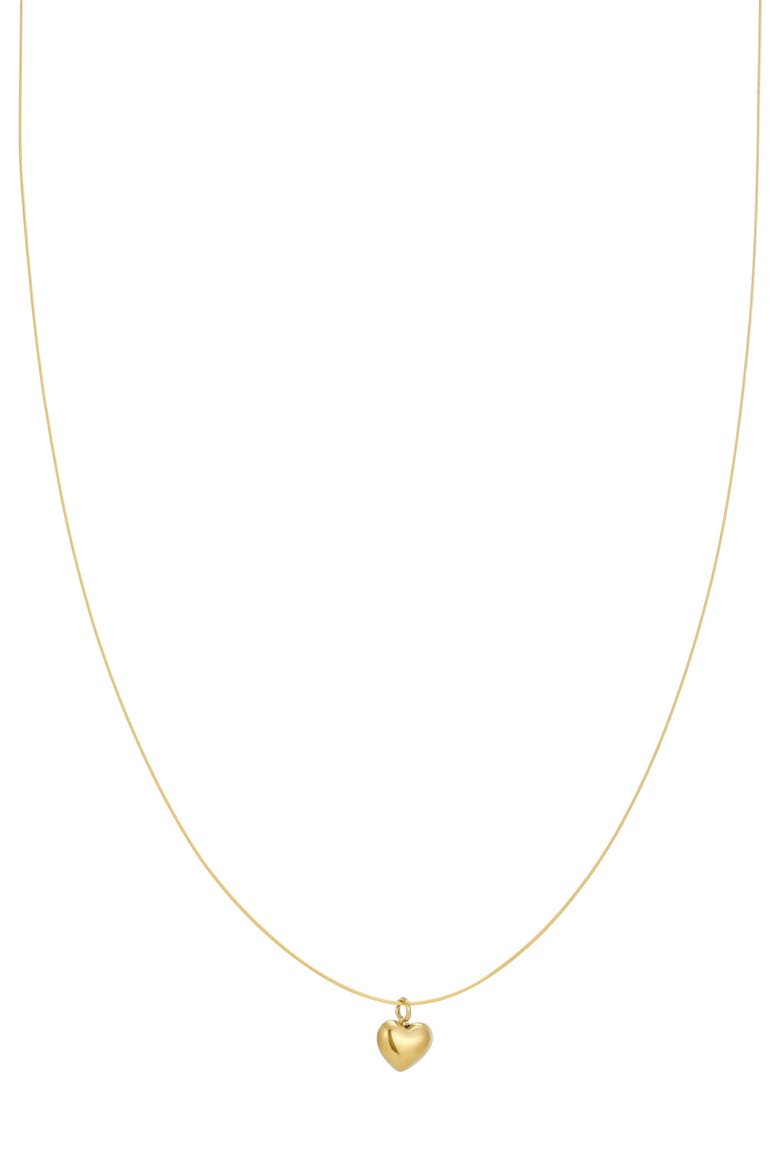 18K Gold Plated Sterling Silver Heart Pendant Necklace, Main, color, GOLD