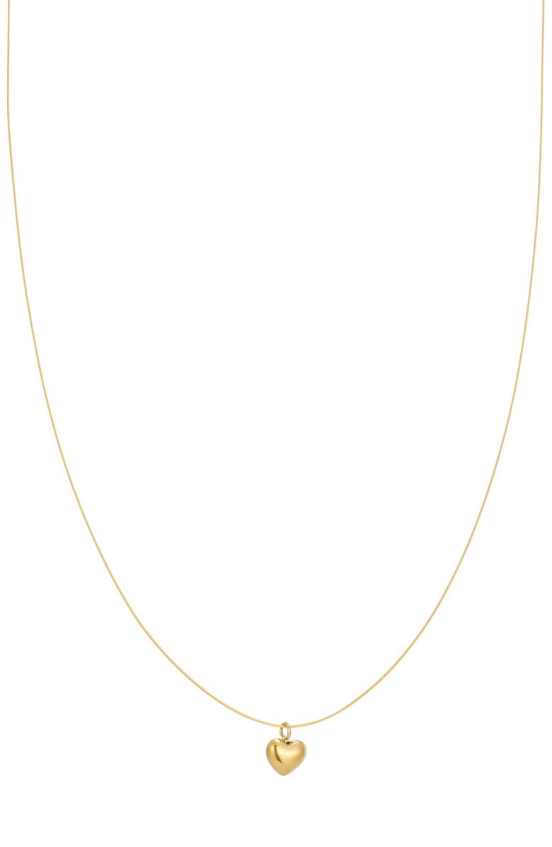 Adornia 18K Gold Plated Sterling Silver Heart Pendant Necklace, Main, color, Gold