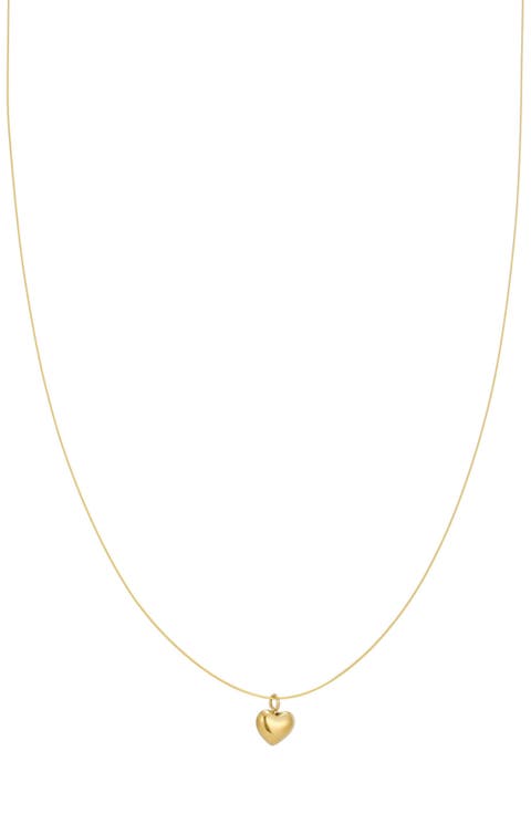 18K Gold Plated Sterling Silver Heart Pendant Necklace