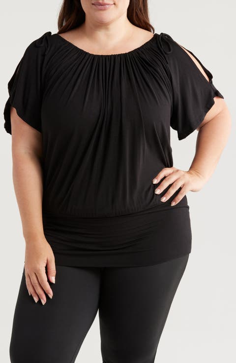 Banded Blouson Top (Plus)