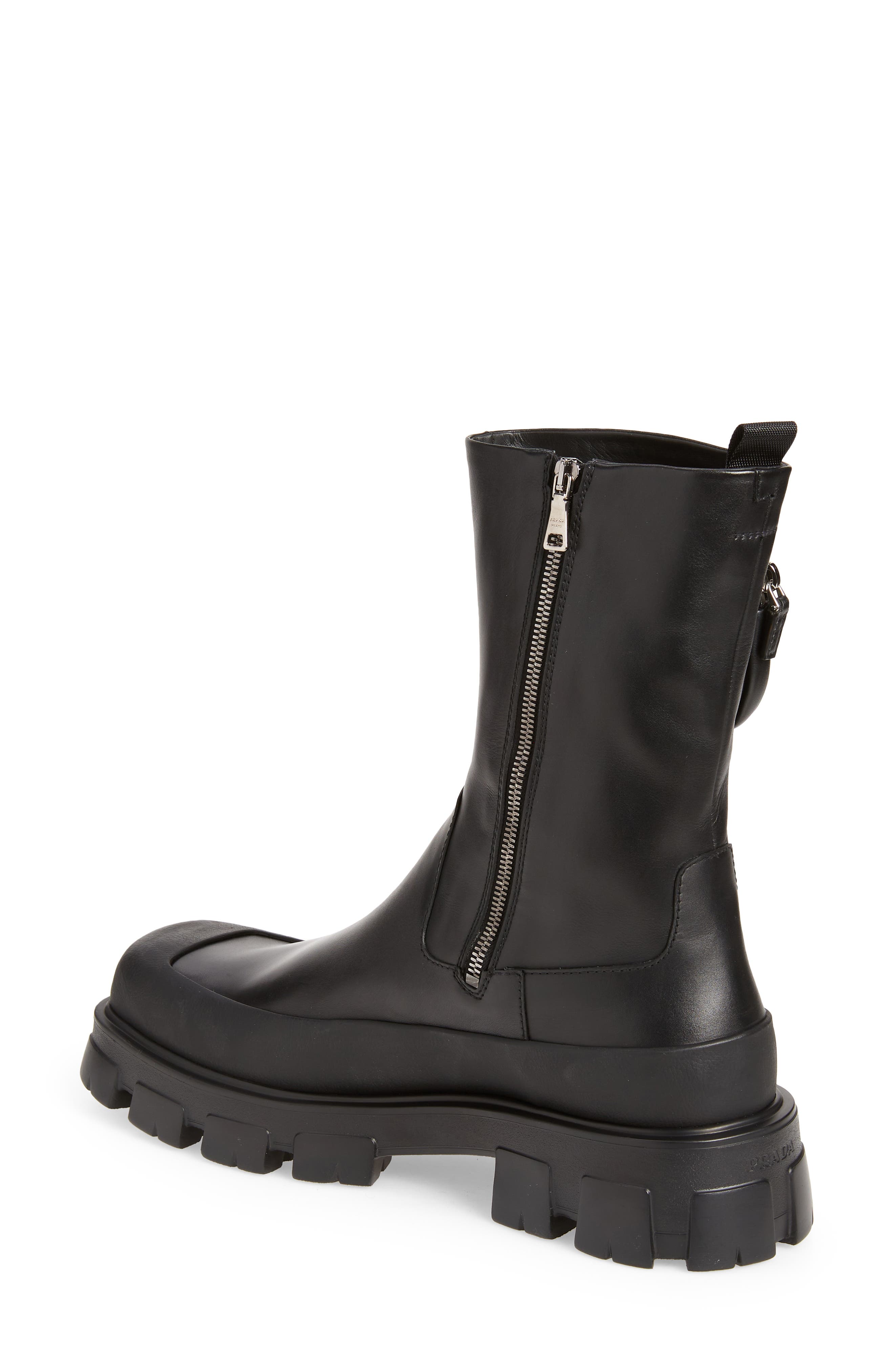 Prada Monolith Chelsea Boot with Pouch, Alternate, color, 