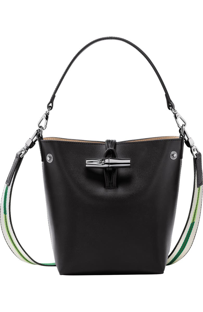 Longchamp Extra Small Roseau Box Leather Bucket Bag, Main, color,