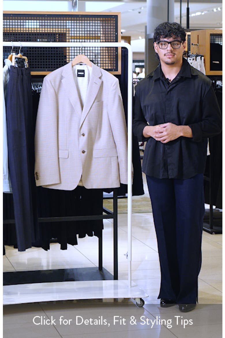 Hutson Slim Fit Tan Houndstooth Check Virgin Wool Sport Coat video