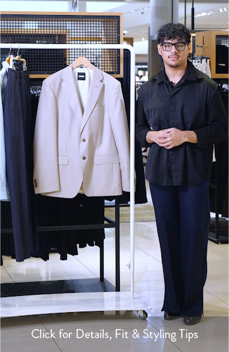 Hutson Slim Fit Tan Houndstooth Check Virgin Wool Sport Coat, sales video thumbnail