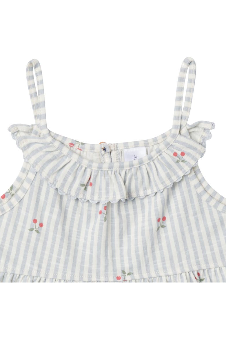 Ruffle Top and Shorts Set, Alternate, color, Blue Cherry Stripes