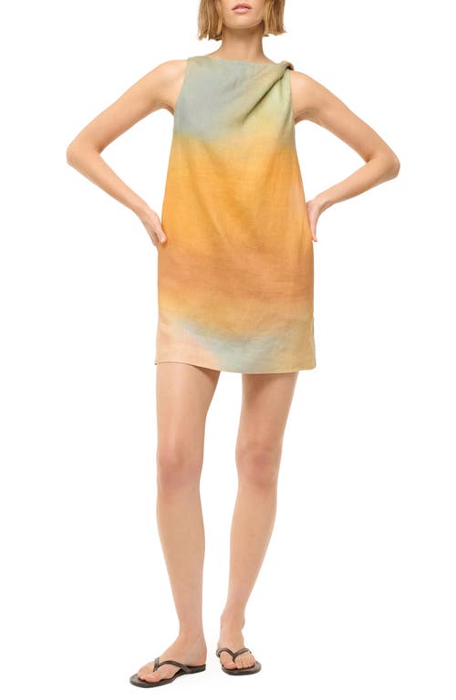 STAUD STAUD BOA OMBRÉ LINEN SHIFT DRESS