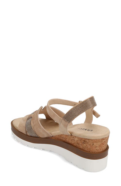 Vaneli Caitlin Ankle Strap Wedge Sandal In Beige