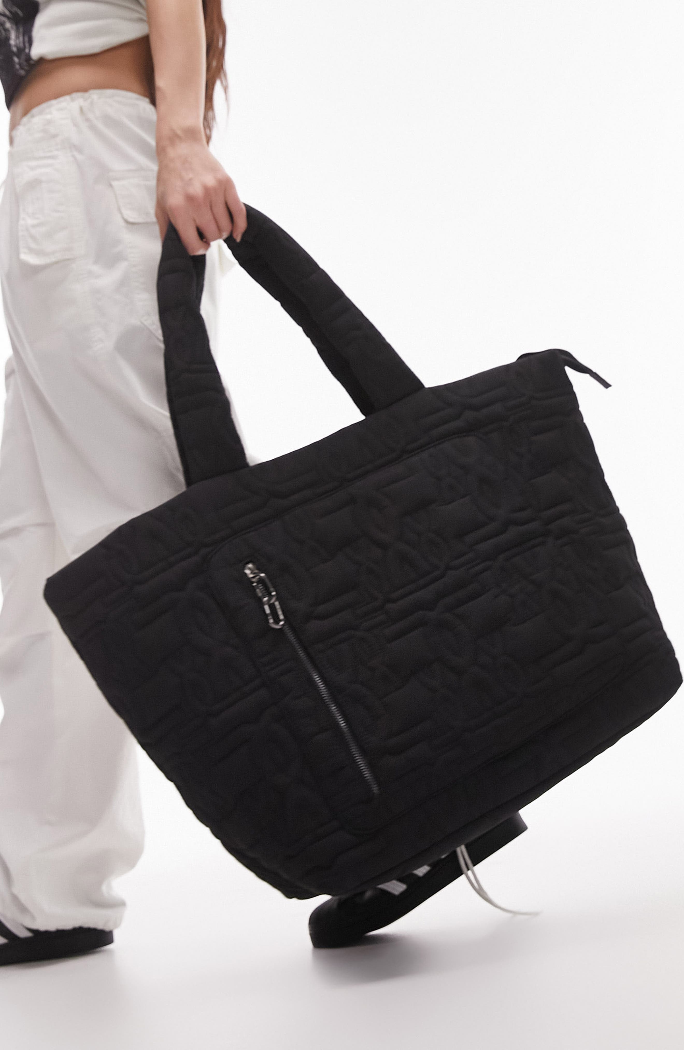 Topshop Nyla Tote Bag, Alternate, color, 