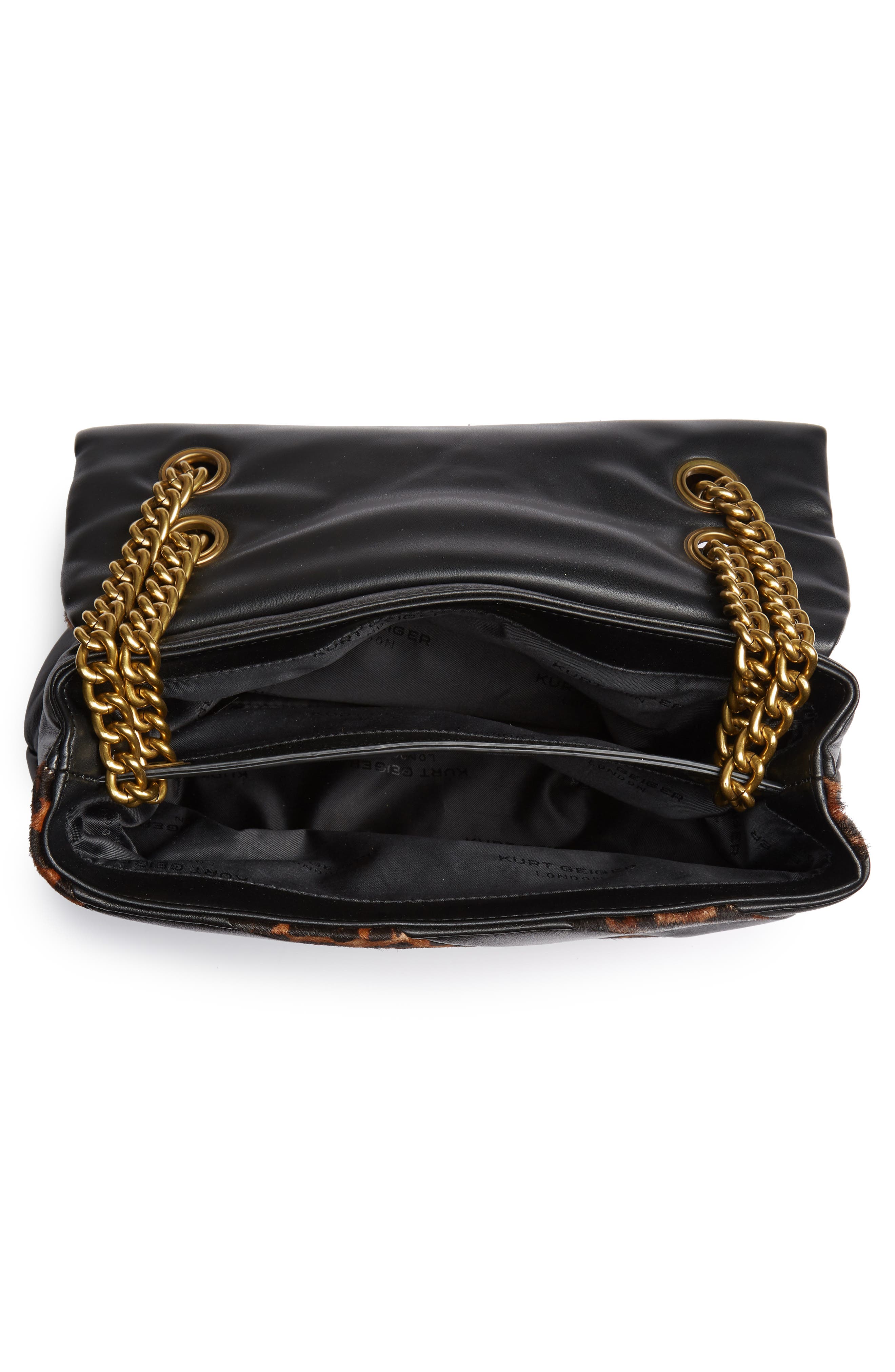 Leopard Faux Fur Soho Leather Shoulder Bag, Alternate, color, BLACK LEATHER/ CALF HAIR
