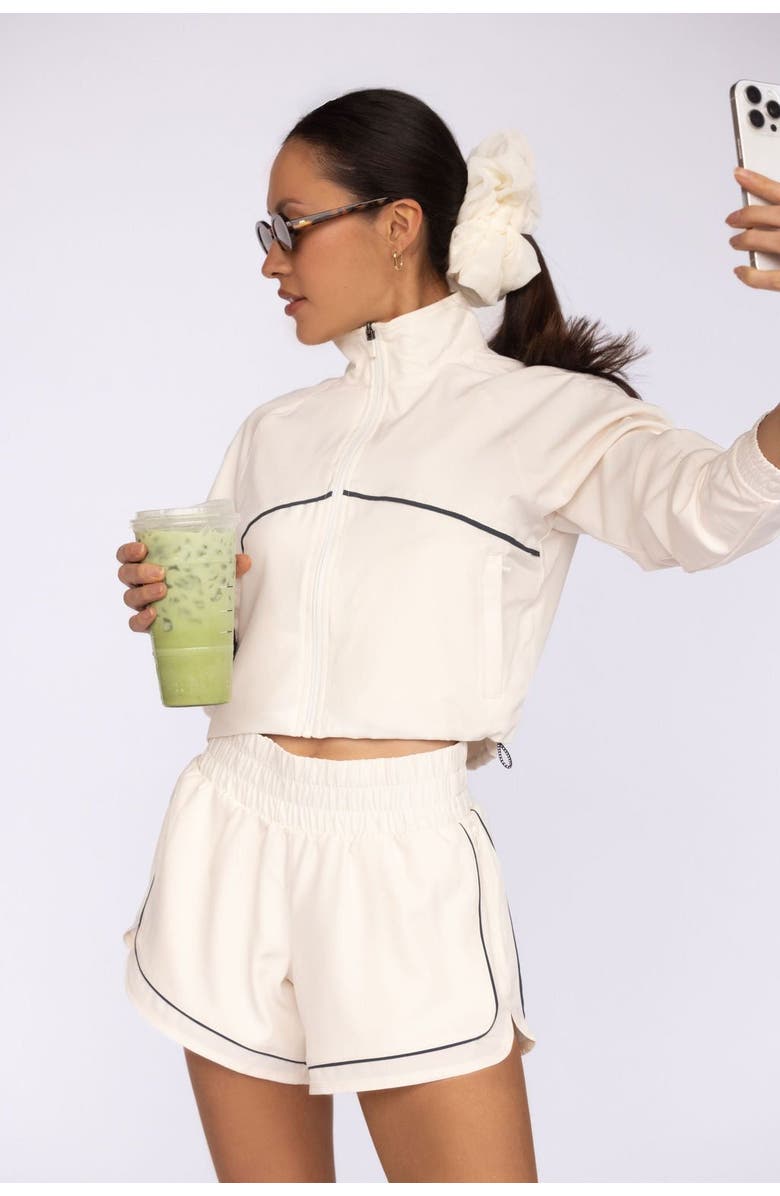 Fore-té Club Attire Nicole Cropped Active Jacket, Alternate, color, Ecru