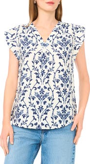Vince Camuto Flutter Sleeve Top