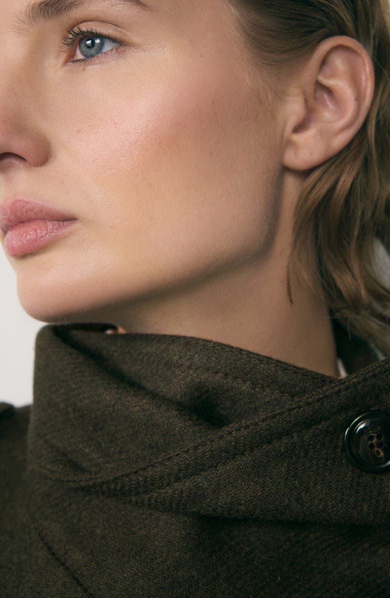 MANGO Double Breasted Coat, Alternate, color, Khaki Brown