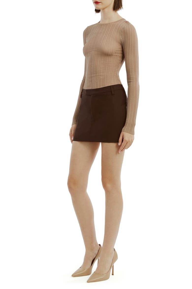 Maika Miniskirt, Alternate, color, DARK CHOCO