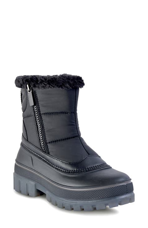 Gogo Faux Fur Trimmed Waterproof Weather Boot (Women)