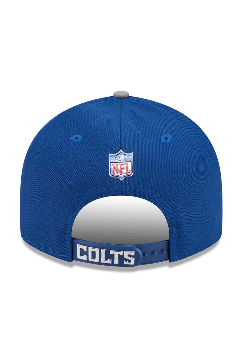 Men's New Era  Royal/Gray Indianapolis Colts 2026 NFL Draft On Stage Pre-Curved 9FIFTY Snapback Hat, Alternate, color, Royal