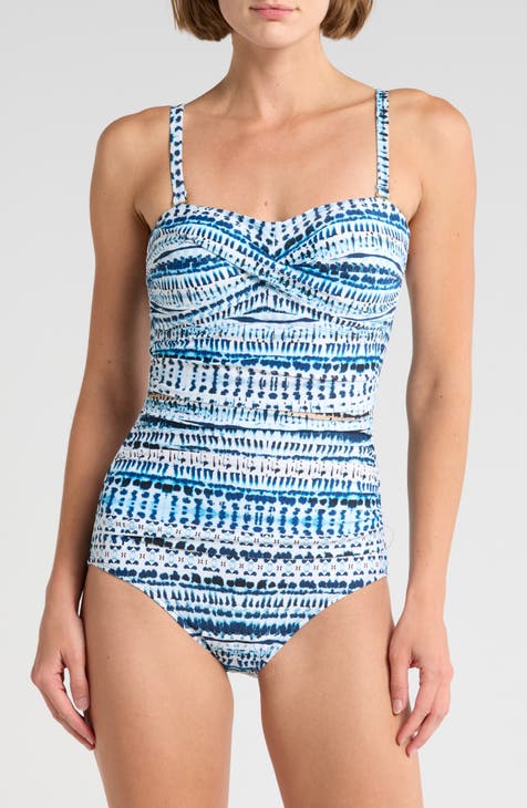 Water Dunes Flora Bandeau One-Piece Swimsuit