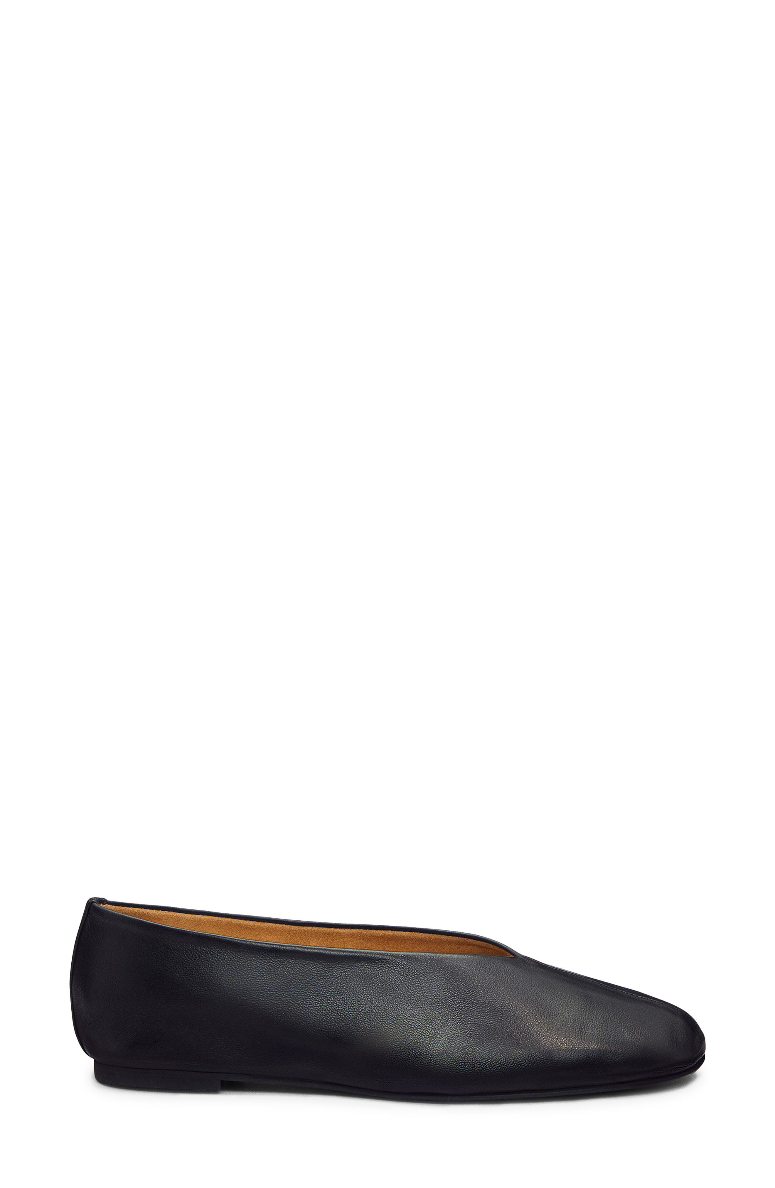 Reformation Blaine Ballet Flat, Alternate, color, Black Leather