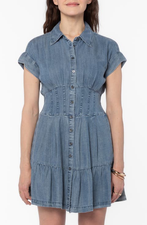 Bryssa Denim Corset Shirtdress