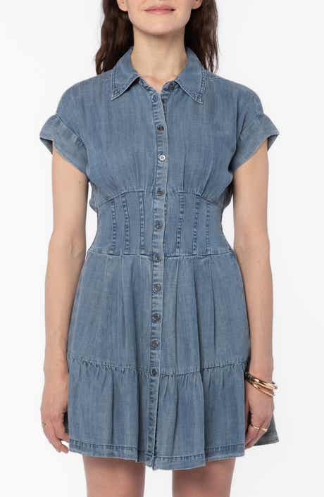VELVET HEART Bryssa Denim Corset Shirtdress
