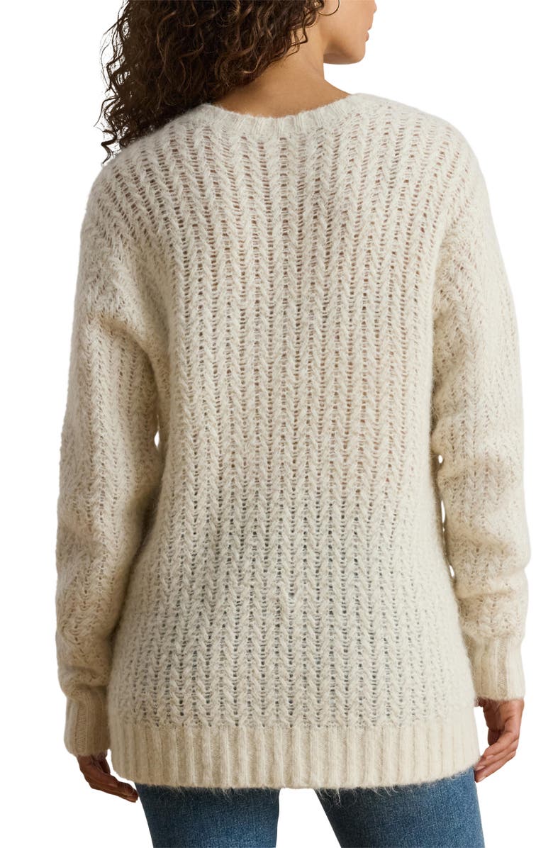 Lauren Ralph Lauren Oversize Open Stitch Sweater, Alternate, color, Mascarpone Cream