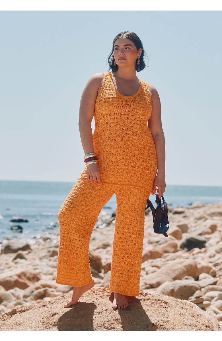 ELOQUII Crochet Knit Pant, Alternate, color, 