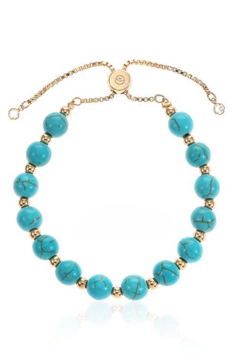 Turquoise Beaded Slider Bracelet