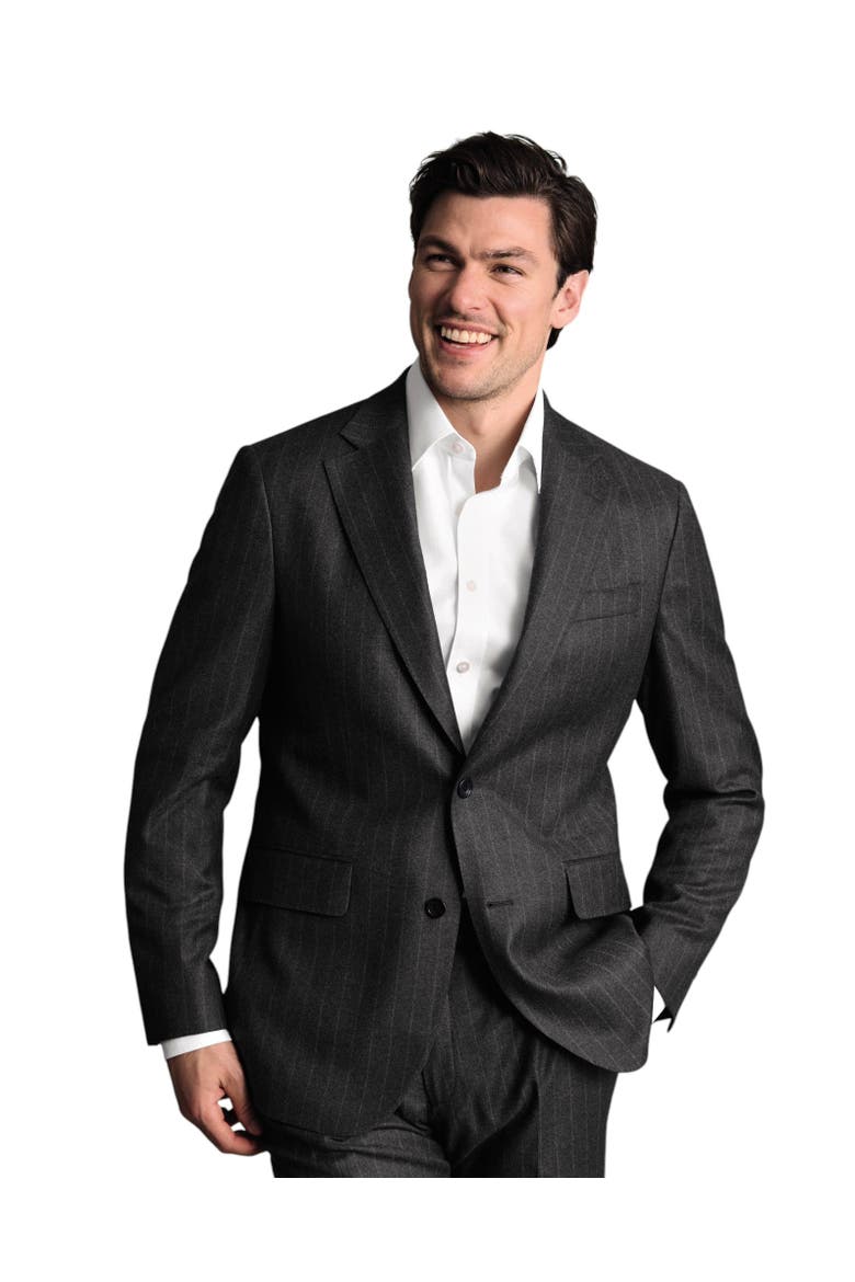 Slim Fit Italian Flannel Suit Jacket, Main, color, Charcoal Grey