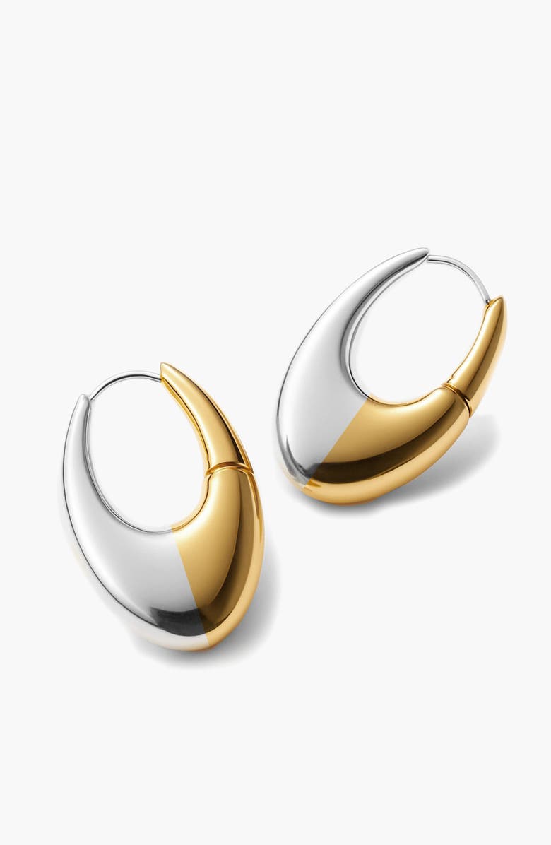 YOJ Charlotte x YOJ  Eclipse Midi Hoops in Two Tone, Alternate, color, Gold