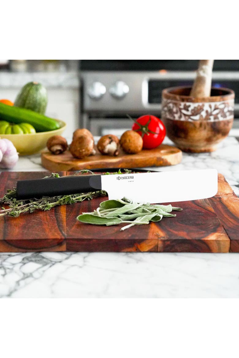 INNOVATIONwhite® 6-Inch Ceramic Nakiri Knife, White Blade with Non-Slip Black Handle, Alternate, color, White