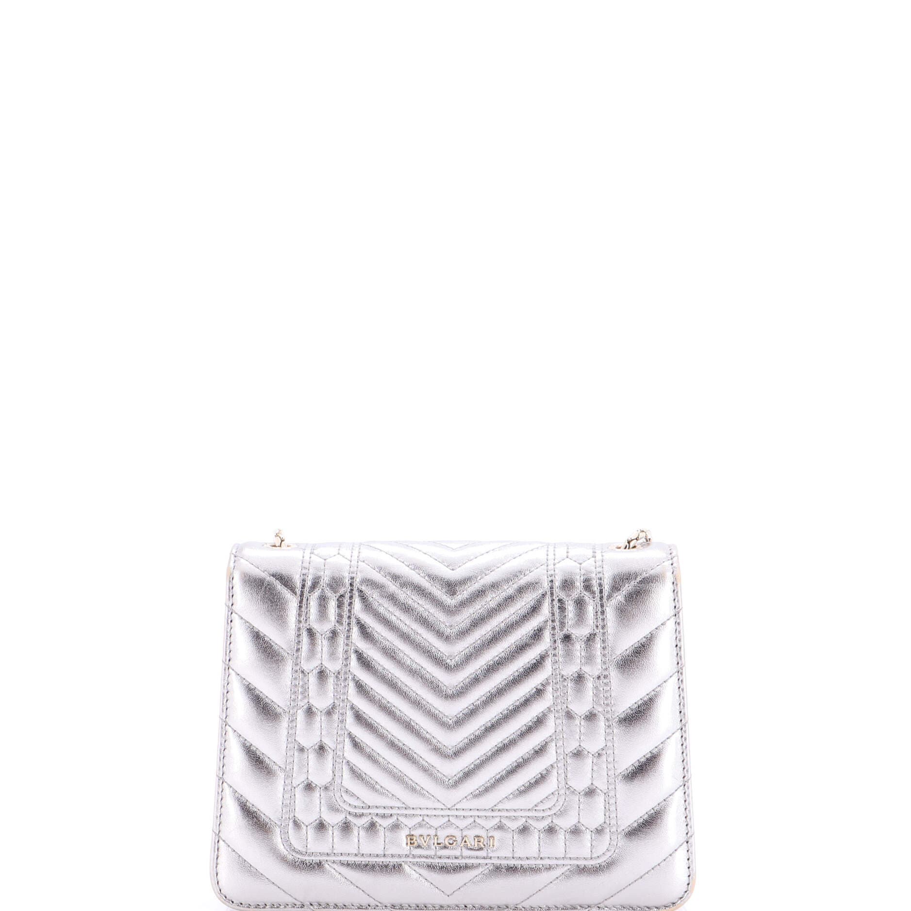 Serpenti Forever Square Shoulder Bag Quilted Leather Small, Alternate, color, Metallic Silver