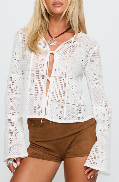 Mine for Life Tie Front Top