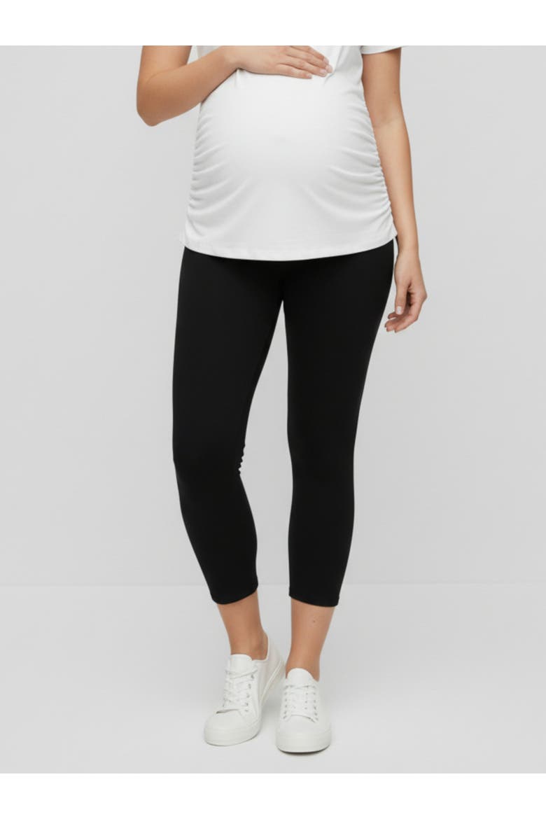 Basic Secret Fit Belly Maternity Crop Leggings, Alternate, color, Black