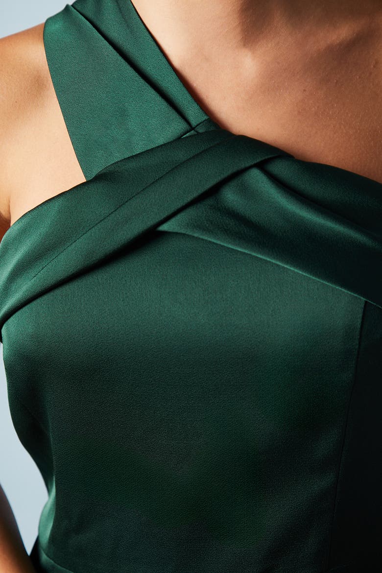Asymmetric Neck Maxi Dress, Alternate, color, Emerald