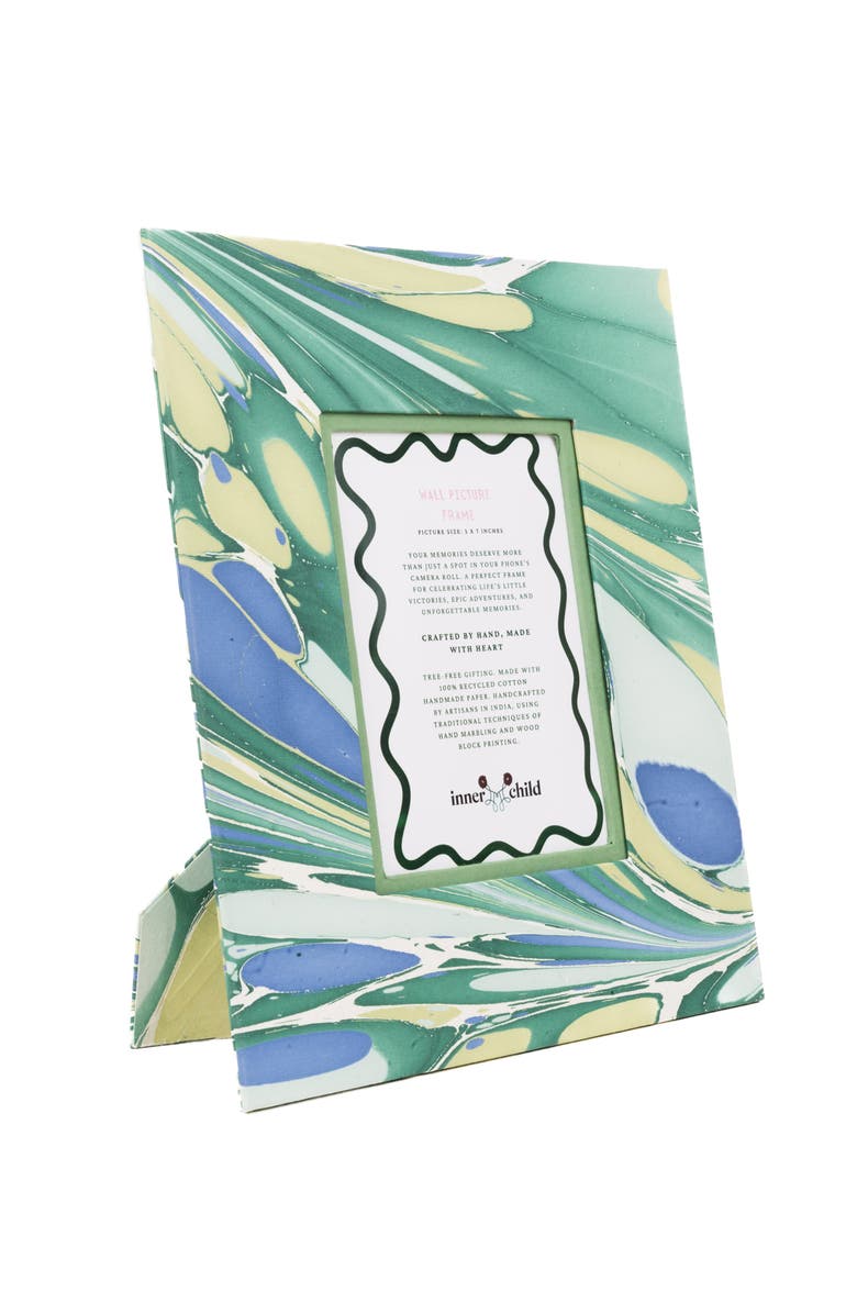 Inner Child Hand-Marbled Large Wall Picture Frame - 5x7, Main, color, Green