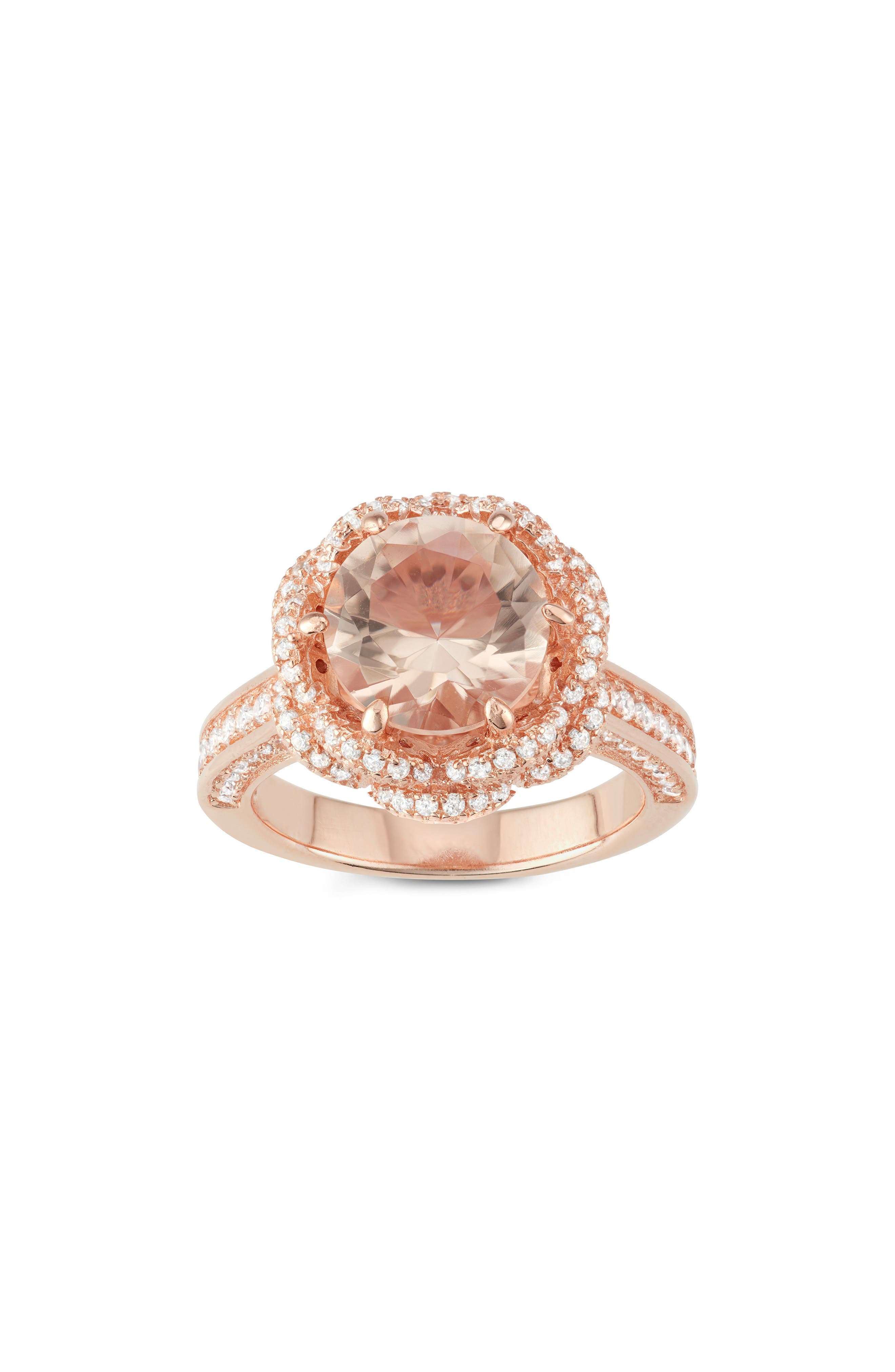 FZN Halo Cubic Zirconia Sterling Silver Ring