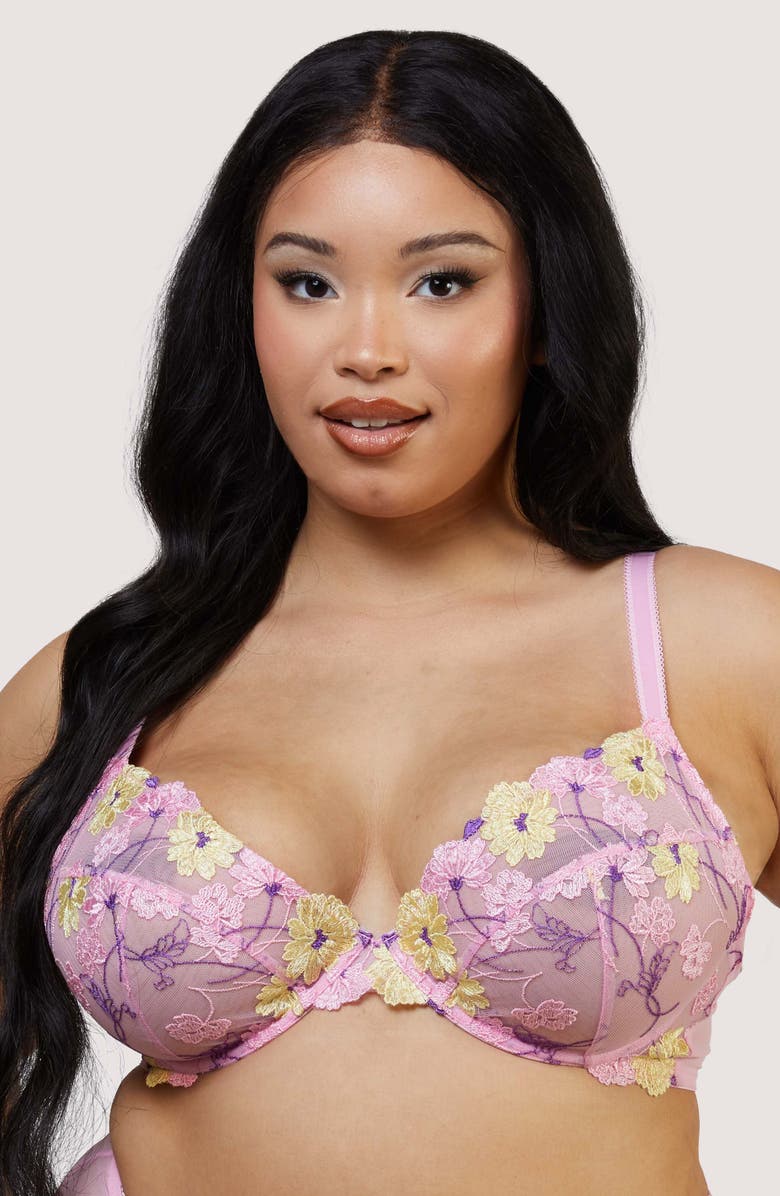 Playful Promises Luna Pastel Embroidered Underwire Bra, Alternate, color, 