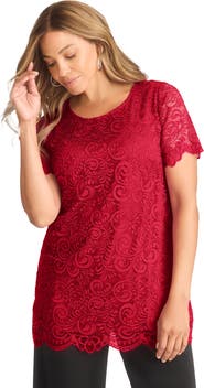 Jessica London Stretch Lace Tunic (plus)