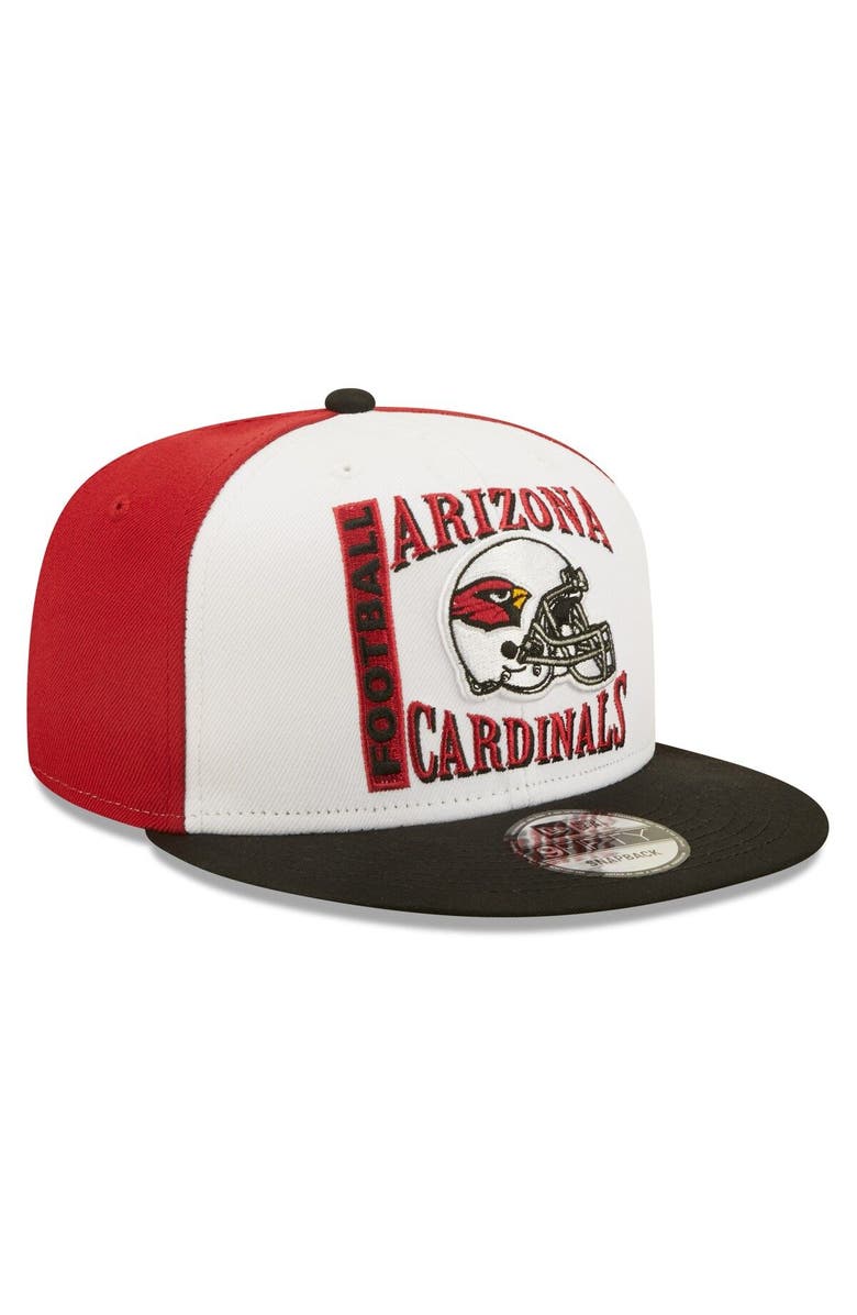 New Era Men's New Era White/Black Arizona Cardinals Retro Sport 9FIFTY Snapback Hat, Alternate, color,