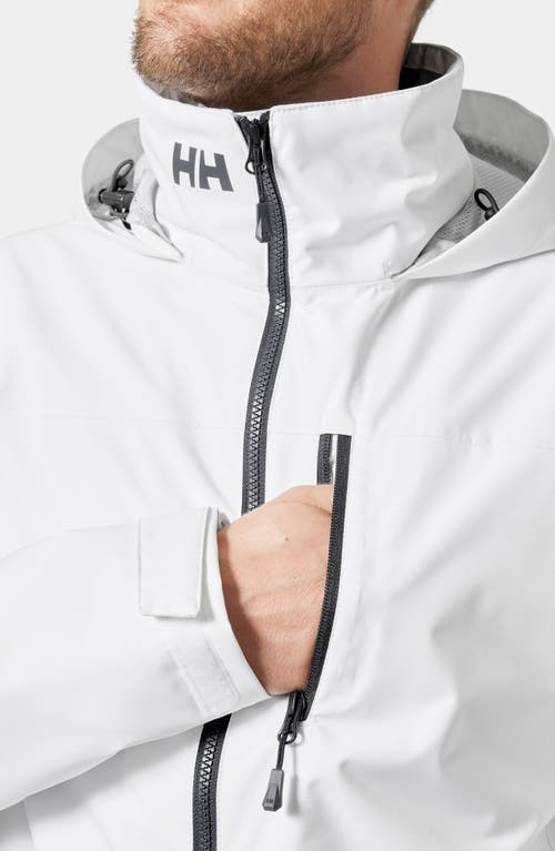 Helly Hansen Hooded Crew 2.0 Waterproof Midlayer Sailing Jacket In White