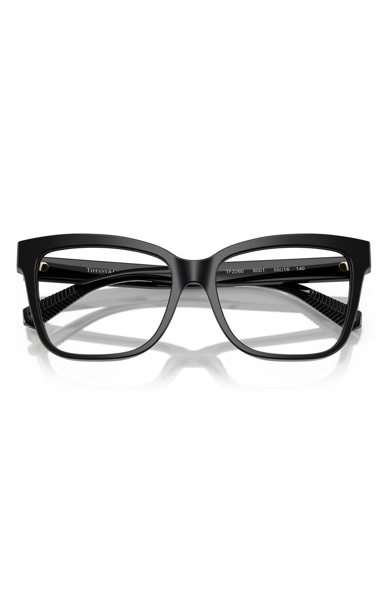 Tiffany & Co. 55mm Cat Eye Optical Glasses, Alternate, color, Black