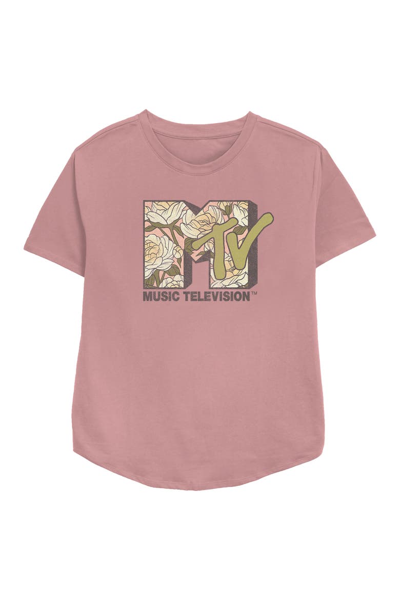 Women's MTV White Roses Logo  Graphic T-Shirt, Main, color, Mauve
