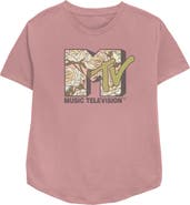 MTV Women's MTV White Roses Logo Graphic T-Shirt