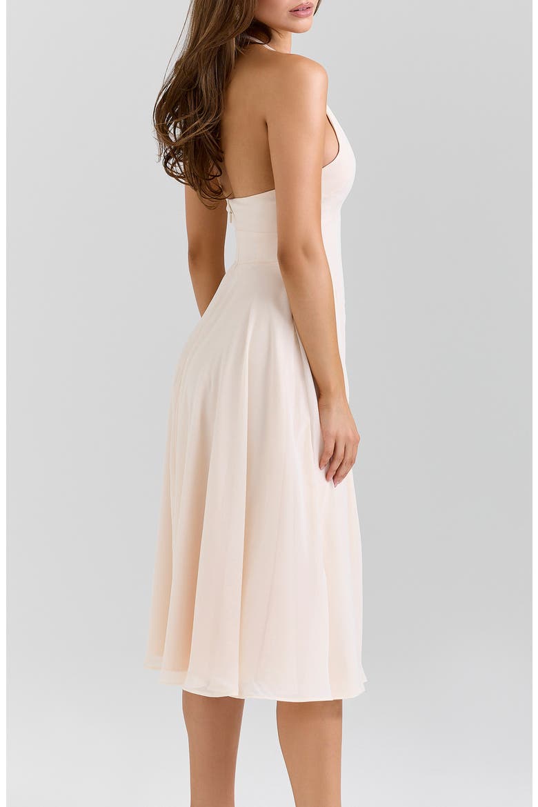 Solada Halter Georgette Midi Dress, Alternate, color, VINTAGE CREAM