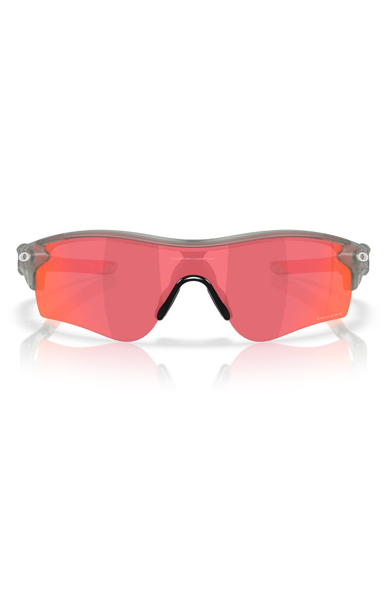 Oakley RadarLock<sup>®</sup> Path<sup>®</sup> 138mm Prizm<sup>™</sup> Polarized Wrap Shield Sunglasses, Main, color, Shiny Grey/ Coral