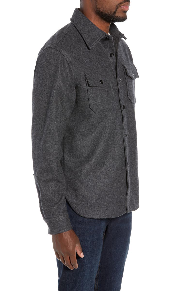 Schott NYC CPO Wool Blend Work Shirt, Alternate, color, Grey Tones