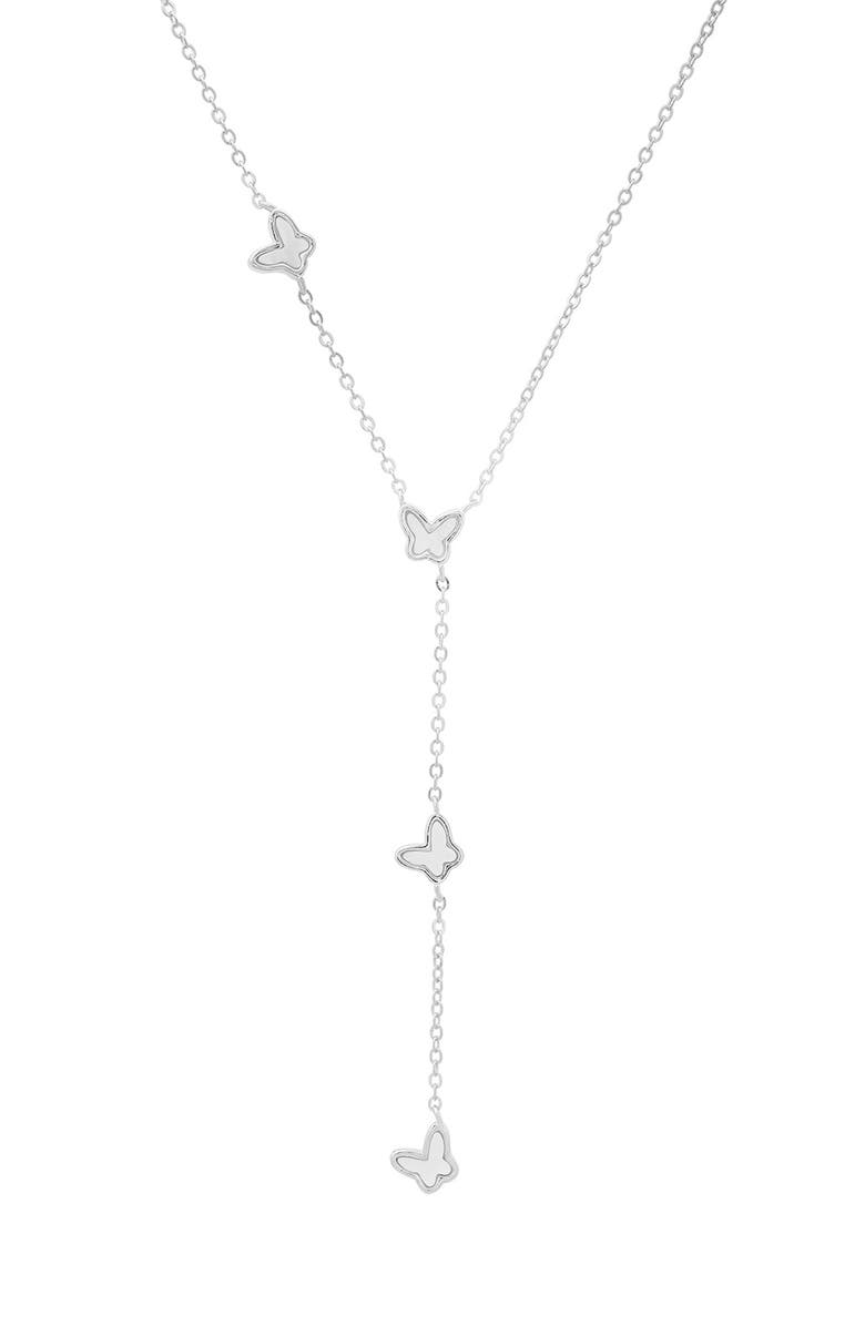 Queen Jewels Mother of Pearl Y-Drop Necklace, Main, color, Silver